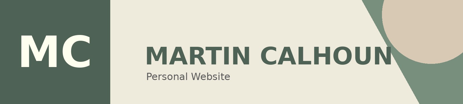 Martin Calhoun personal website header